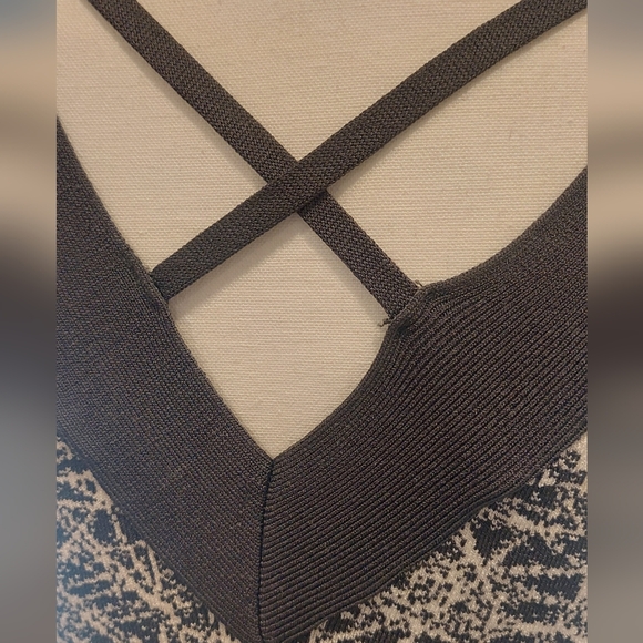 Gray and White Embellished Ruched Bodycon Midi Dress - Picture 9 of 11